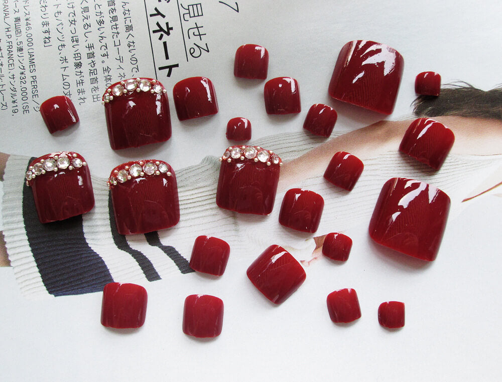 24pcs Artificial Acrylic Toe Nails Set | Salon Quality Fake Toe Nails