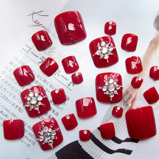 24pcs Artificial Acrylic Toe Nails Set | Salon Quality Fake Toe Nails