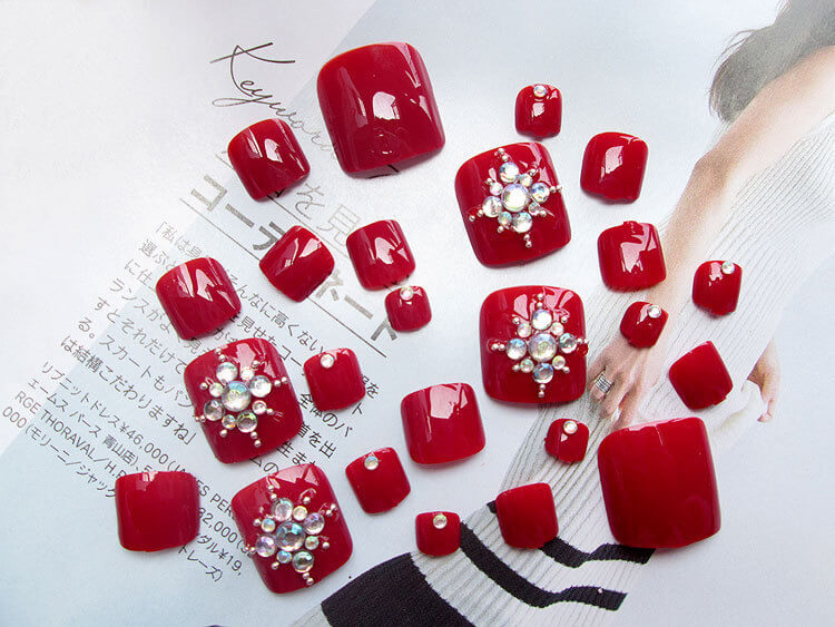 24pcs Artificial Acrylic Toe Nails Set | Salon Quality Fake Toe Nails