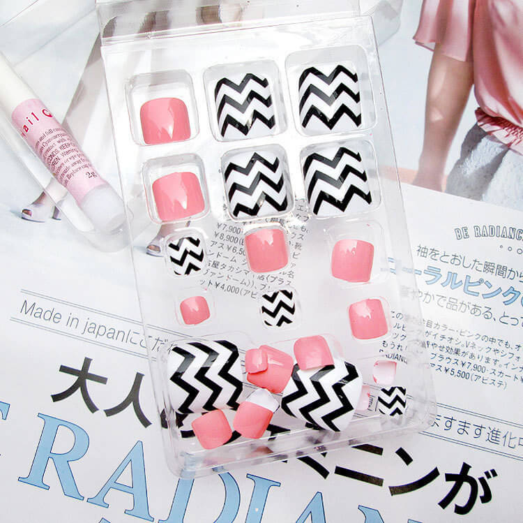 24pcs Artificial Acrylic Toe Nails Set | Salon Quality Fake Toe Nails