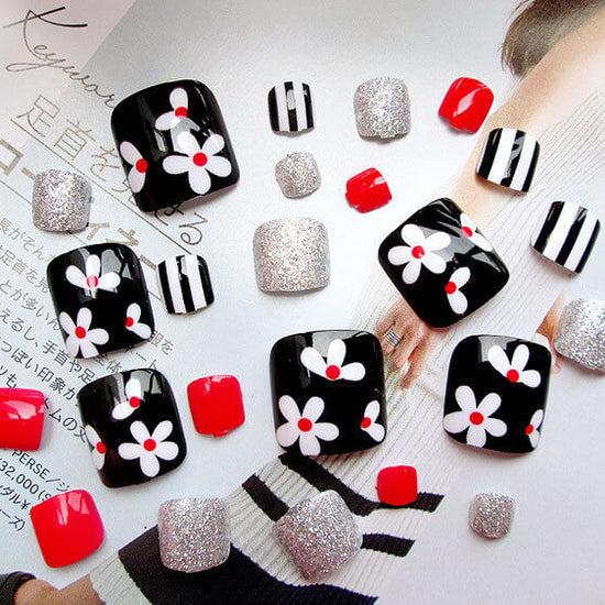 24pcs Artificial Acrylic Toe Nails Set | Salon Quality Fake Toe Nails