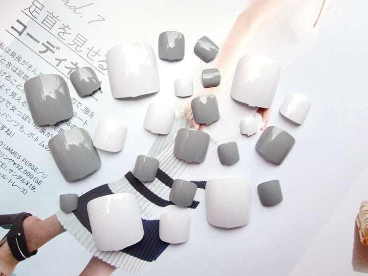 24pcs Artificial Acrylic Toe Nails Set | Salon Quality Fake Toe Nails
