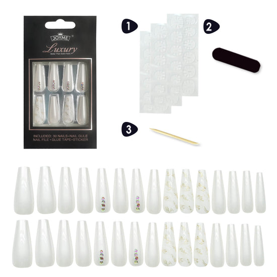 30 Pieces Ballet Style Nail Art Stickers Set | Fake Nail Art Design