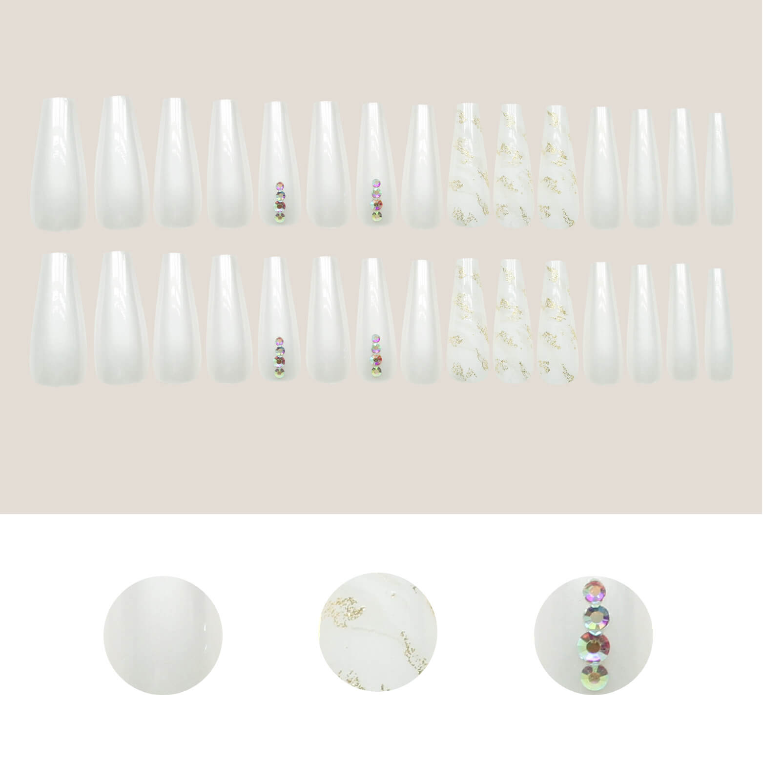 30 Pieces Ballet Style Nail Art Stickers Set | Fake Nail Art Design