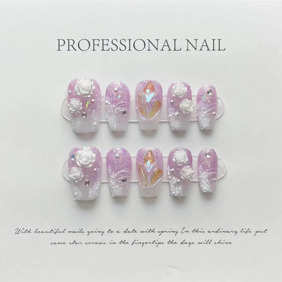 Camellia Floral Nail Art Decals Reusable | Fashion Nail Stickers Set