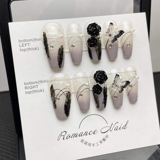Camellia Floral Nail Art Decals Reusable | Fashion Nail Stickers Set