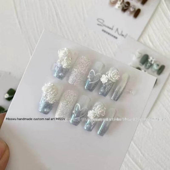 Camellia Floral Nail Art Decals Reusable | Fashion Nail Stickers Set