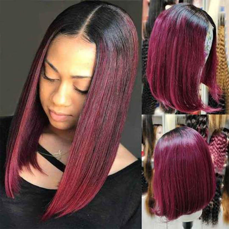High Quality 1B-99J Lace Front Bob Wig | Colored Bob Human Hair Wig