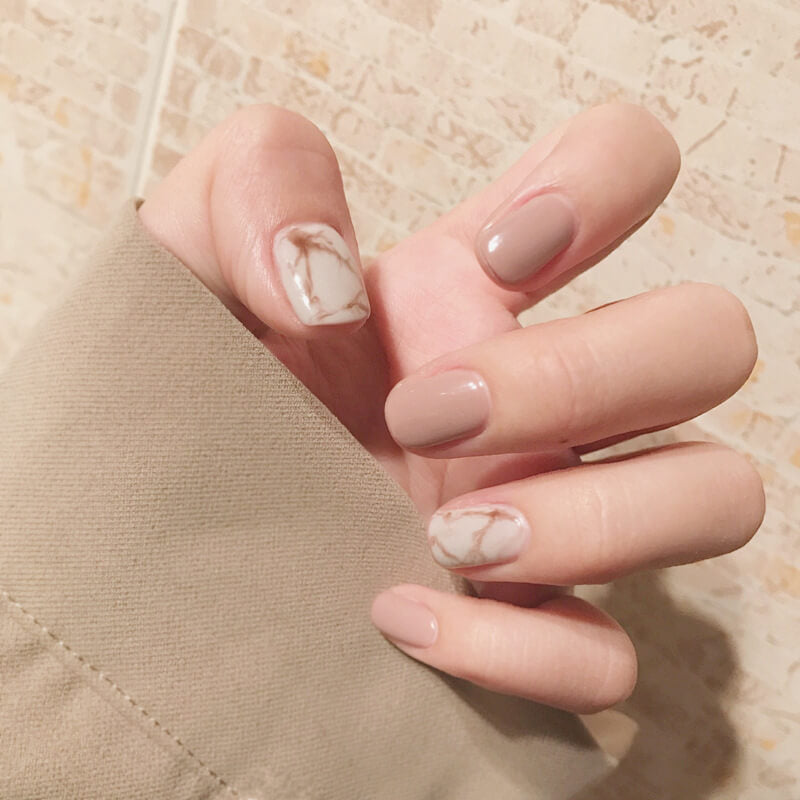 Light Khaki Fake Nails Full Cover   | Khaki Nails With Glossy Top Coat
