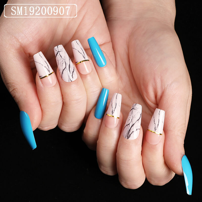 Long Ballet Coffin Fake Nails Set | Coffin Shape Press On Nails