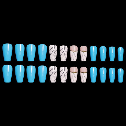 Long Ballet Coffin Fake Nails Set | Coffin Shape Press On Nails