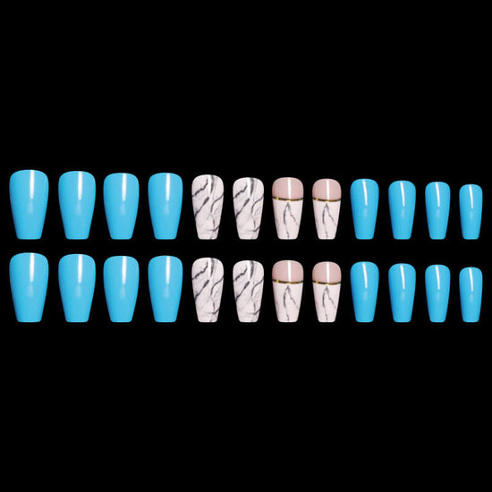 Long Ballet Coffin Fake Nails Set | Coffin Shape Press On Nails
