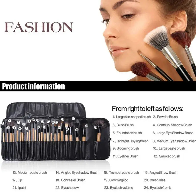 Makeup Brushes For Powder And Foundation  Makeup Brush Set 24 Pcs