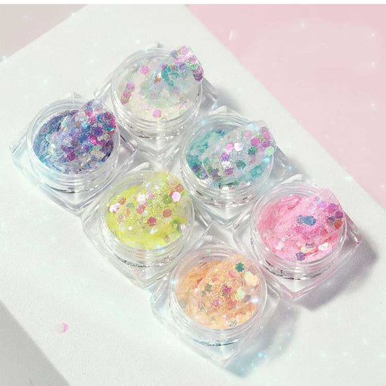 Mixed Color Glitter Set For Acrylic Nails | Nail Art Glitter Set