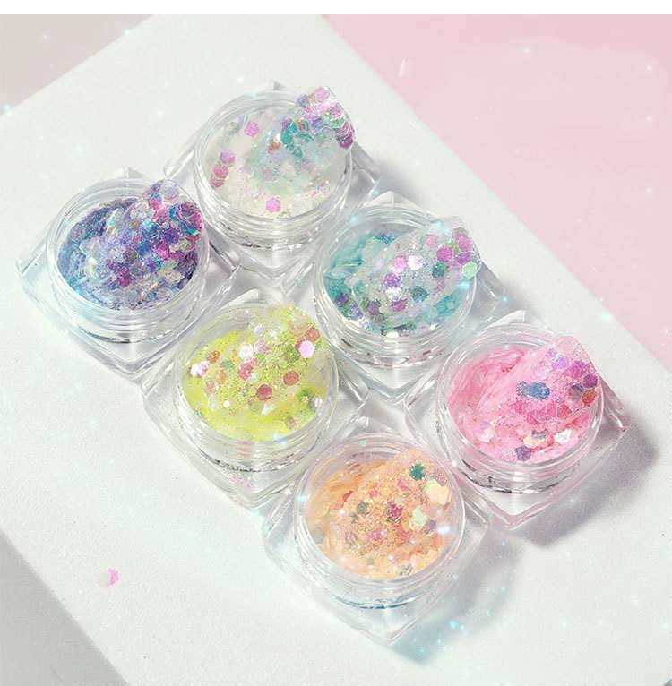 Mixed Color Glitter Set For Acrylic Nails | Nail Art Glitter Set