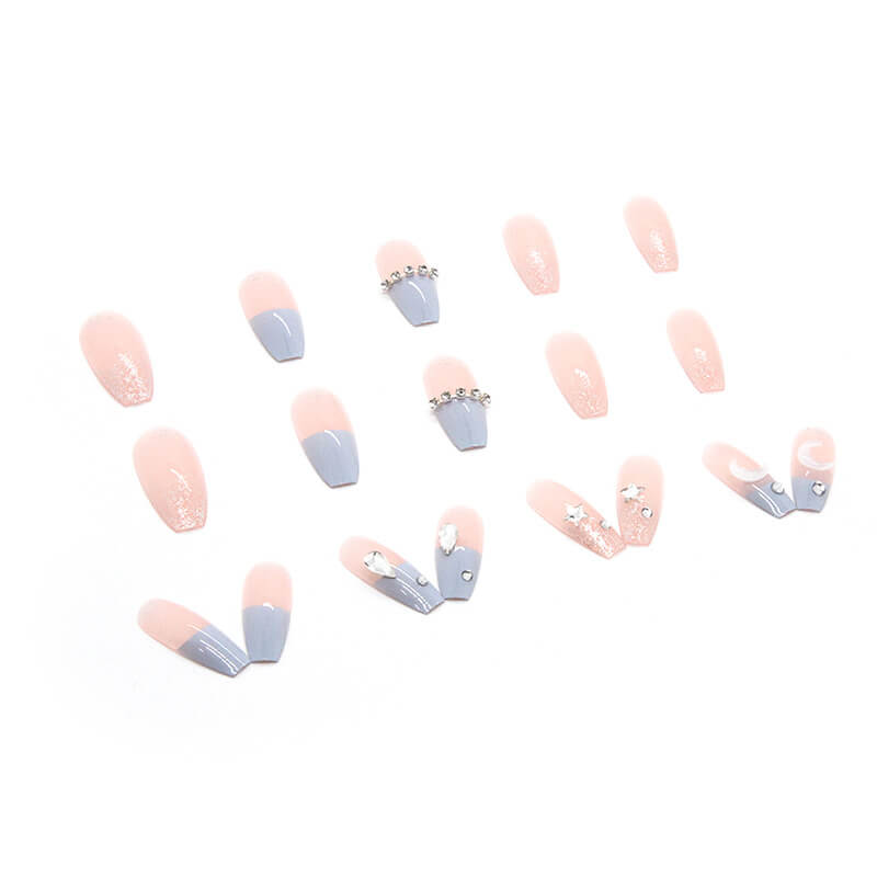 Moon And Stars Nail Set  | Custom Zodiac Themed Fake Nails