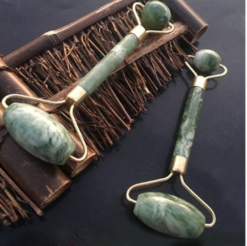 Rose Quartz Roller For Facial Lymphatic Drainage  Natural Jade Roller
