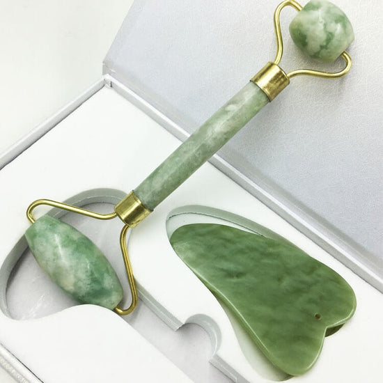 Rose Quartz Roller For Facial Lymphatic Drainage  Natural Jade Roller