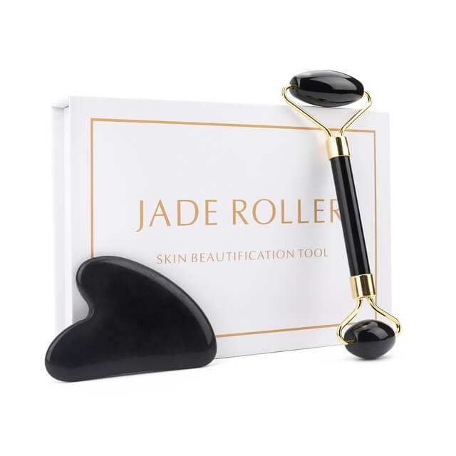 Rose Quartz Roller For Facial Lymphatic Drainage  Natural Jade Roller
