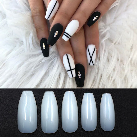 Transparent Fake Nails Coffin Shape | Clear Fake Nails Natural Look